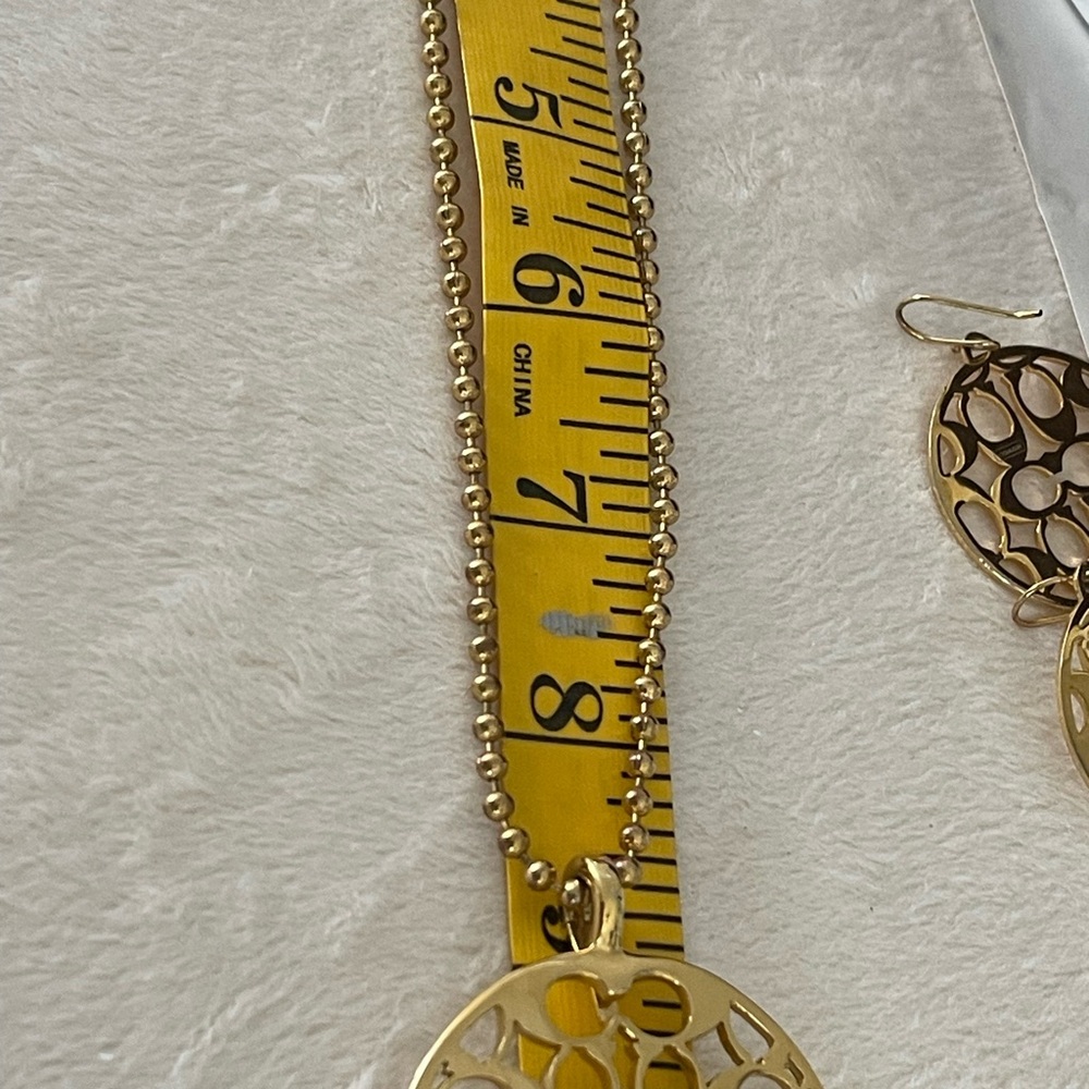 Trending Signature Coach Medallion Necklace and Earrings, Beautiful Condition - Picture 7 of 8
